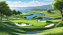design a 3d golf course, putting green, mini golf landscape