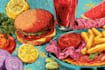 draw a food pop art illustration