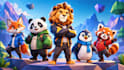 design stylized low poly 3d animal mascot and custom character