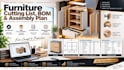 do furniture cutting list, boq, assembly plan, hardware details