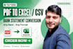 convert PDF bank statement to excel CSV qbo ofx