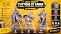 sculpt 3d anime action figures, chibi toys and  figurines for printing models