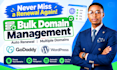 setup bulk domain management auto renewal for multiple godaddy domains wordpress
