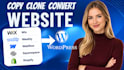 convert clone or transfer wix, webflow, weebly, squarespace to wordpress website