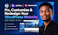 fix, customize and redesign your astra elementor wordpress website design