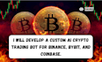 develop a custom ai crypto trading bot for binance, bybit, and coinbase