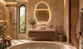 create 3d luxury master bathroom renders and photorealistic interior design