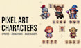 create pixel art character, rpg character, sprite sheet and pixel game character