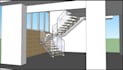 design staircase shop with cad drawing and technical 3d model