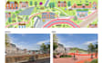 design vector illustration map,town layout, educational poster,eco friendly city