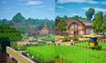 build minecraft castle house, hubs, base, mob farm for minecraft java or bedrock