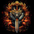 do medieval fantasy game, rpg, mmo game logo