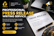 write a professional press release for your business, brand or event