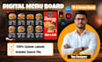 design digital menu, menu board, restaurant menu, tv menu