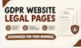 write gdpr privacy policy terms and conditions  cookie policy website content