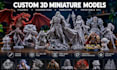 create custom 3d miniature models figures tabletop  characters and printable stl