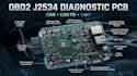design obd2 j2534 diagnostic interface pcb with ed and doip