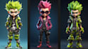 design custom 3d chibi character, cute anime mascot, 3d cartoon animation