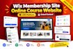 do wix membership website online course subscription lms platform gated content