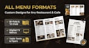 design a modern restaurant menu and food menu