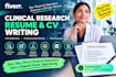 write an ats optimized clinical research resume and CV