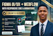 convert figma UI UX design to webflow with responsive cms and animations