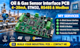 oil and gas sensor interface pcb, 4 20ma, stm32, rs485 and modbus control system