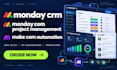 setup monday crm monday com project management monday com make com automation