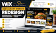 wix restaurant website redesign modern layout menu update service delivery order