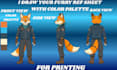 draw custom furry art protogen fursona anthro character ref sheet