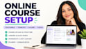 setup, upload online course on teachable website, thinkific community lms kajabi