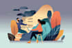 draw vectorized, modern, flat illustrations