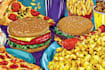 do a food pop art illustration