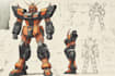 make gundam character illustration and robot art