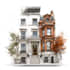 create a watercolor house portrait or buildings