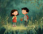 draw illustrated children book illustration, cute and fun
