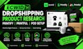 ecwid dropshipping product research printify printful print on demand setup