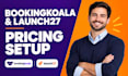 booking koala, pricing parameter, launch27, booking website, extras setup
