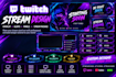 design animated twitch stream overlay, alerts, panels, and stream package
