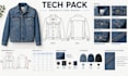create denim jeans tech pack, apparel design and garment specifications