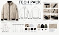 create jacket and outerwear tech pack with technical drawings and specs