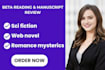 beta read your manuscript critiques sci fiction web novel
