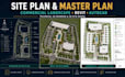 draw architectural site plan, masterplan, commercial landscape plan in autocad