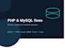 fix php errors website bugs and wordpress database issues