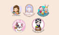 design twitch logo vtuber, cute, kawaii, anime, jrpg, gaming, streamer,
