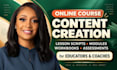 create online course content, course curriculum, lesson scripts, ai video course