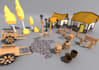 game map, stylized environment, 3d map, level design, game assets, low poly 3d