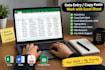 do excel  copy paste, typing  and pdf to excel work