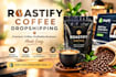 design shopify coffee dropshipping store ,ecommerce website, roastify store