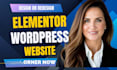 build wordpress elementor business or woocommerce website